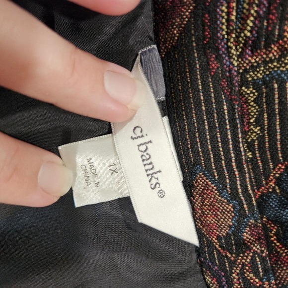 Vtg CJ Banks Tapestry Jacket Womens 1X Paisley Wearable Art Lined Button Up - Picture 6 of 8